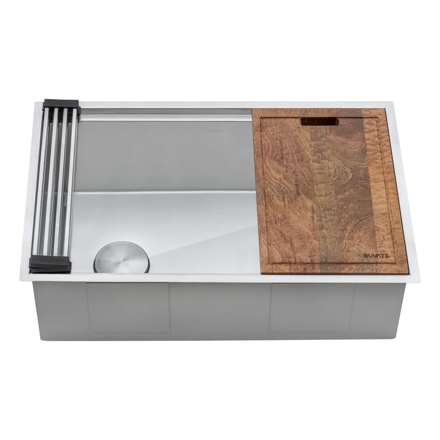 Ruvati 30" Workstation Slope Bottom Offset Drain Undermount 16 Gauge Kitchen Sink