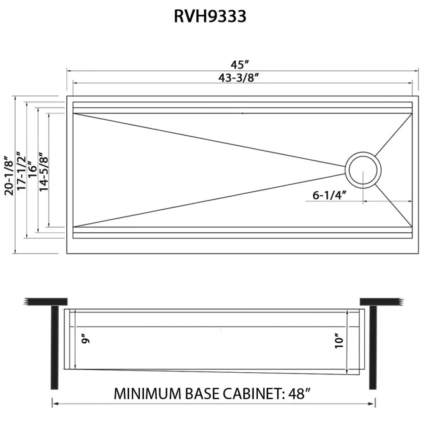Ruvati 45" Workstation Two Tiered Kitchen Sink Apron Front 16 Gauge Stainless Steel