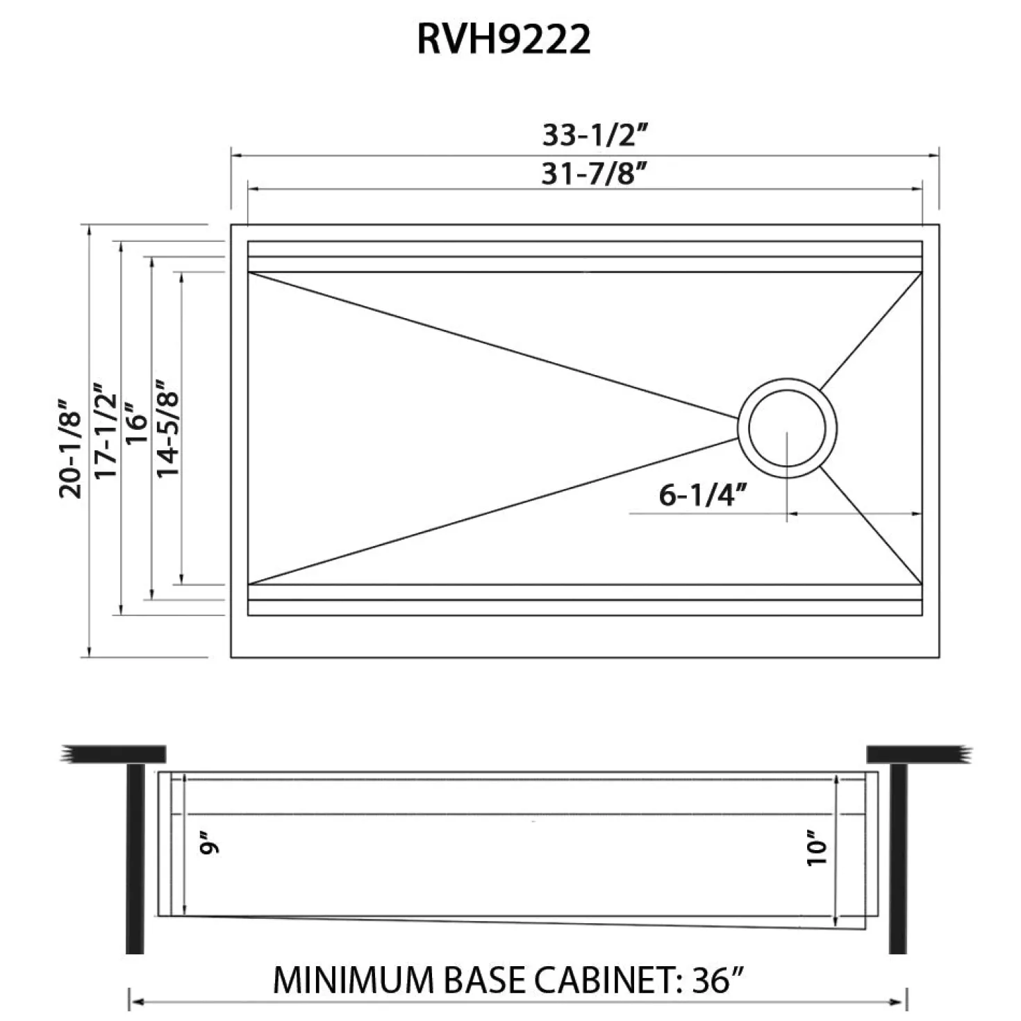 Ruvati 33" Workstation Two Tiered Kitchen Sink Apron Front 16 Gauge Stainless Steel