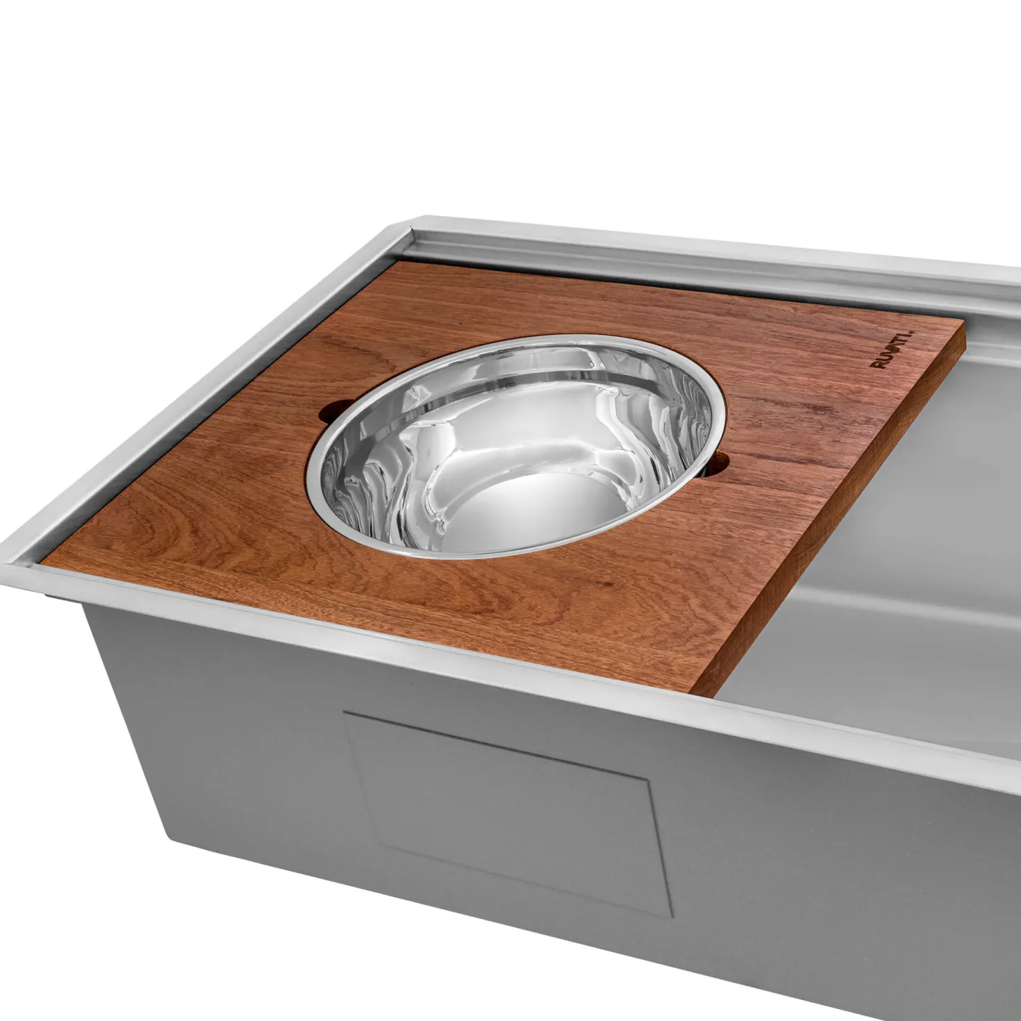Ruvati 45" Workstation Two-Tiered Double Ledge Undermount 16 Gauge Stainless Steel Kitchen Sink