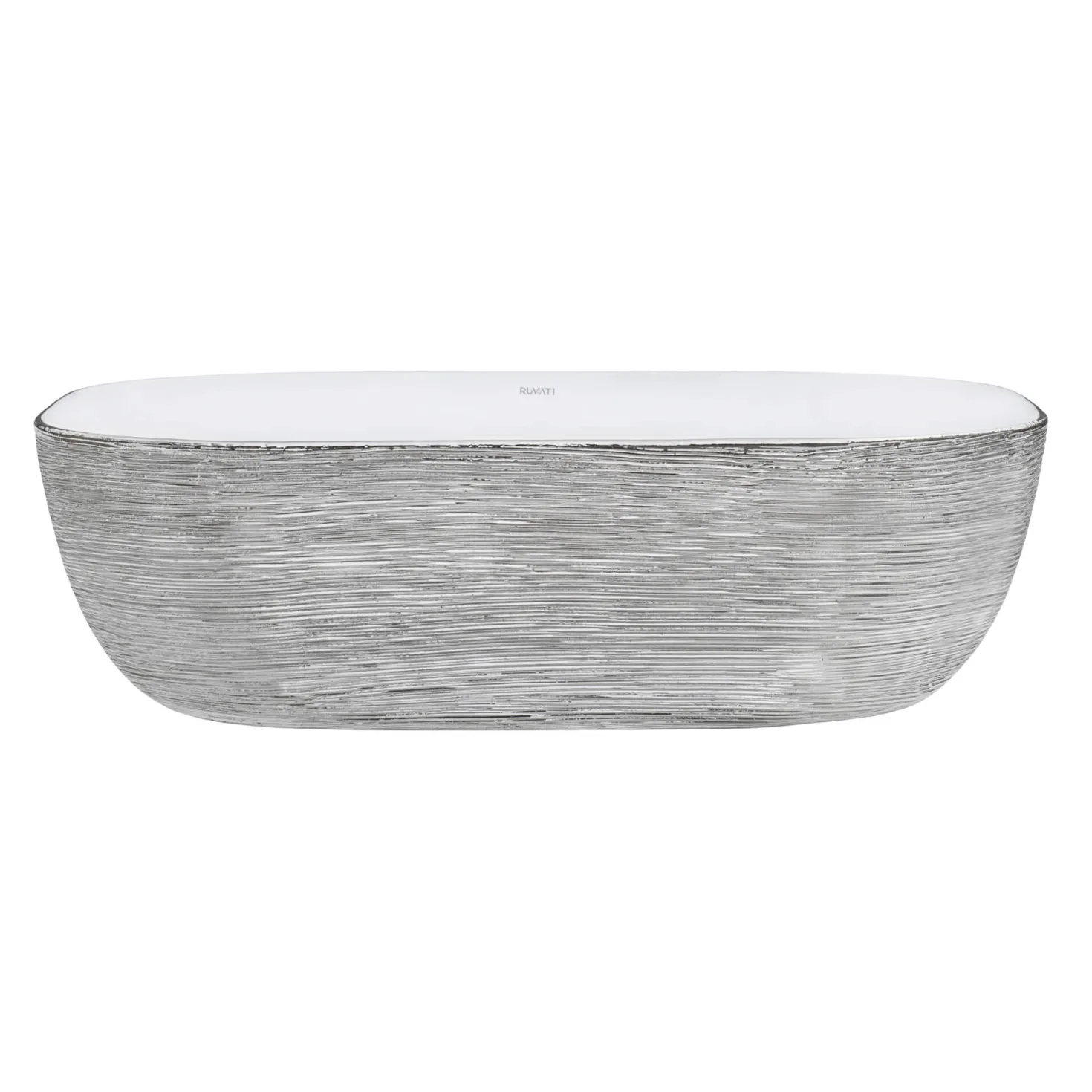 Ruvati 20" x 16" Bathroom Vessel Sink | White with Silver