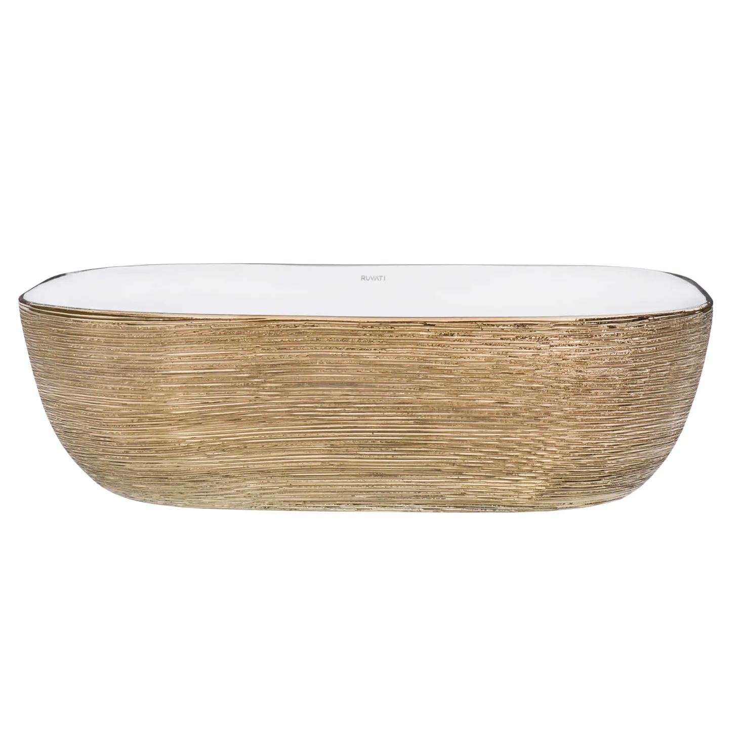 Ruvati 20" x 16" Bathroom Vessel Sink | White with Rose Gold