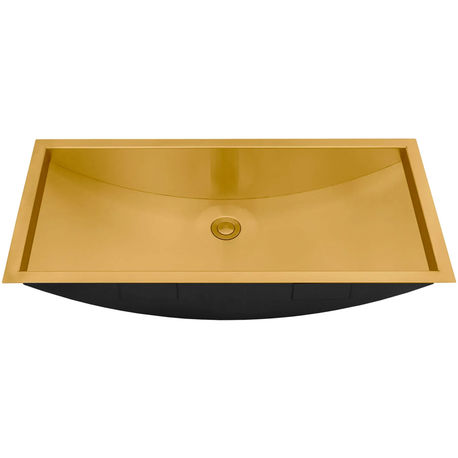 Ruvati 30 x 14" Brushed Gold Stainless Steel Undermount Rectangular Bathroom Sink