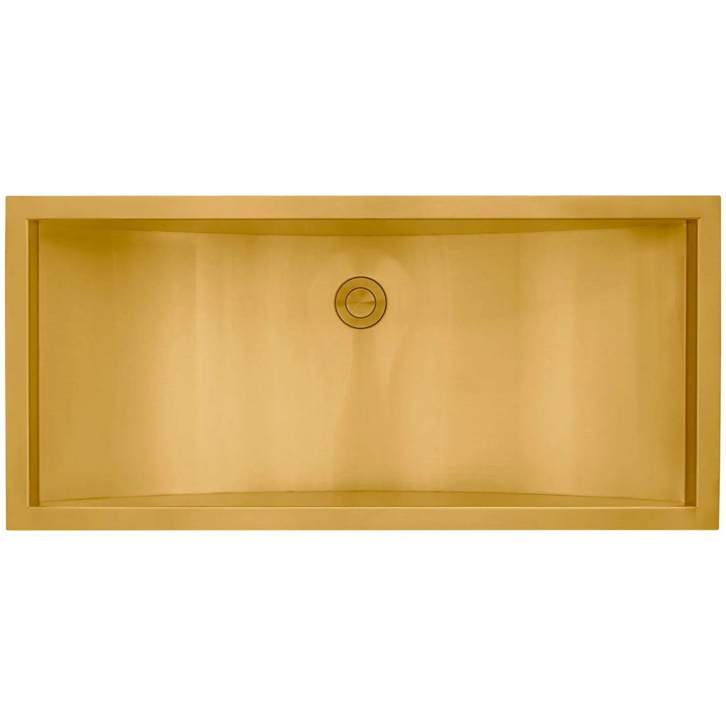 Ruvati 30 x 14" Brushed Gold Stainless Steel Undermount Rectangular Bathroom Sink