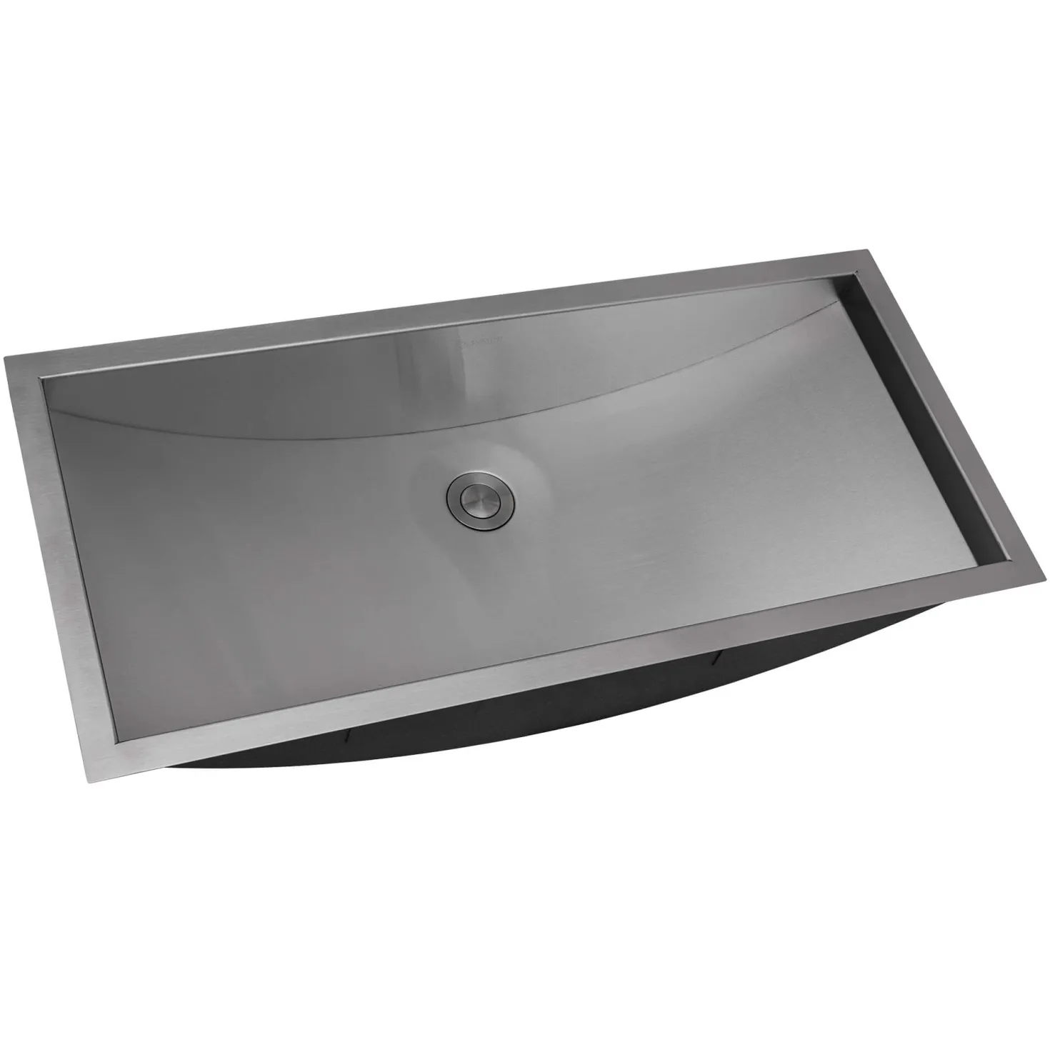Ruvati 34 x 14" Brushed Stainless Steel Undermount Rectangular Bathroom Sink