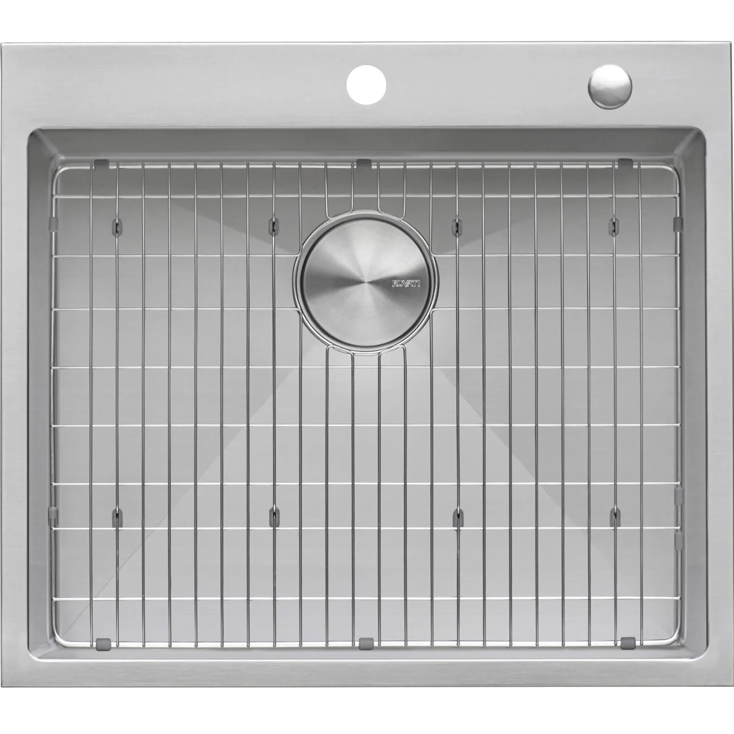 Ruvati 24" x 20" Drop-in 16 Gauge Stainless Steel Rounded Corners Topmount Kitchen Sink Single Bowl - RVH8014
