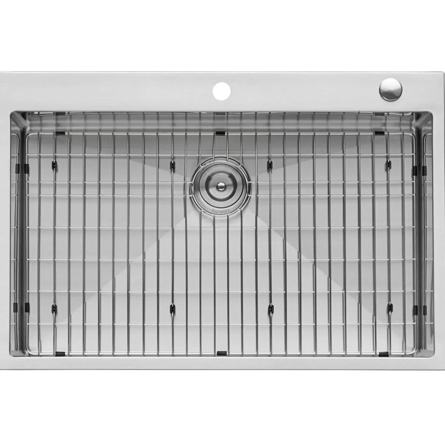 Ruvati 33 x 22" Drop-in Tight Radius 16 Gauge Stainless Steel Topmount Single Bowl Kitchen Sink