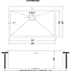 Ruvati 33" x 21" Drop-in Topmount 16 Gauge Zero Radius Stainless Steel Single Bowl Kitchen Sink
