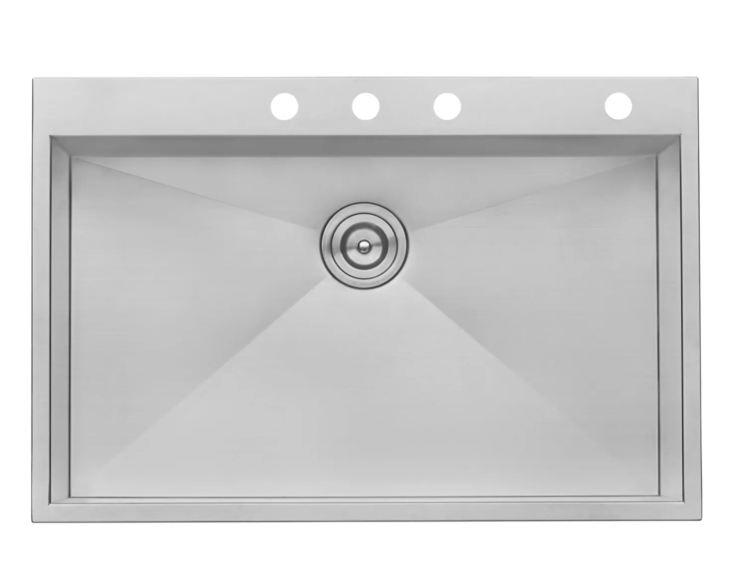 Ruvati 33 x 22" Drop-in Topmount 16 Gauge Zero Radius Stainless Steel Single Bowl Kitchen Sink