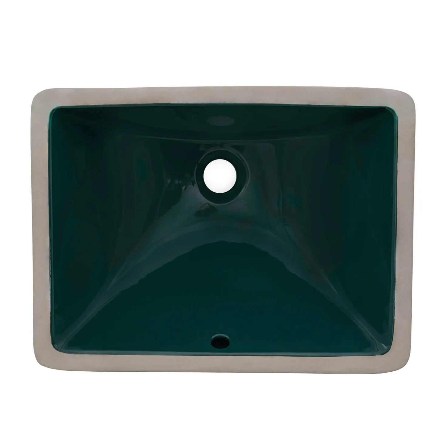 Ruvati 21" x 15" Emerald Green Rectangular Porcelain Ceramic Undermount Bathroom Sink