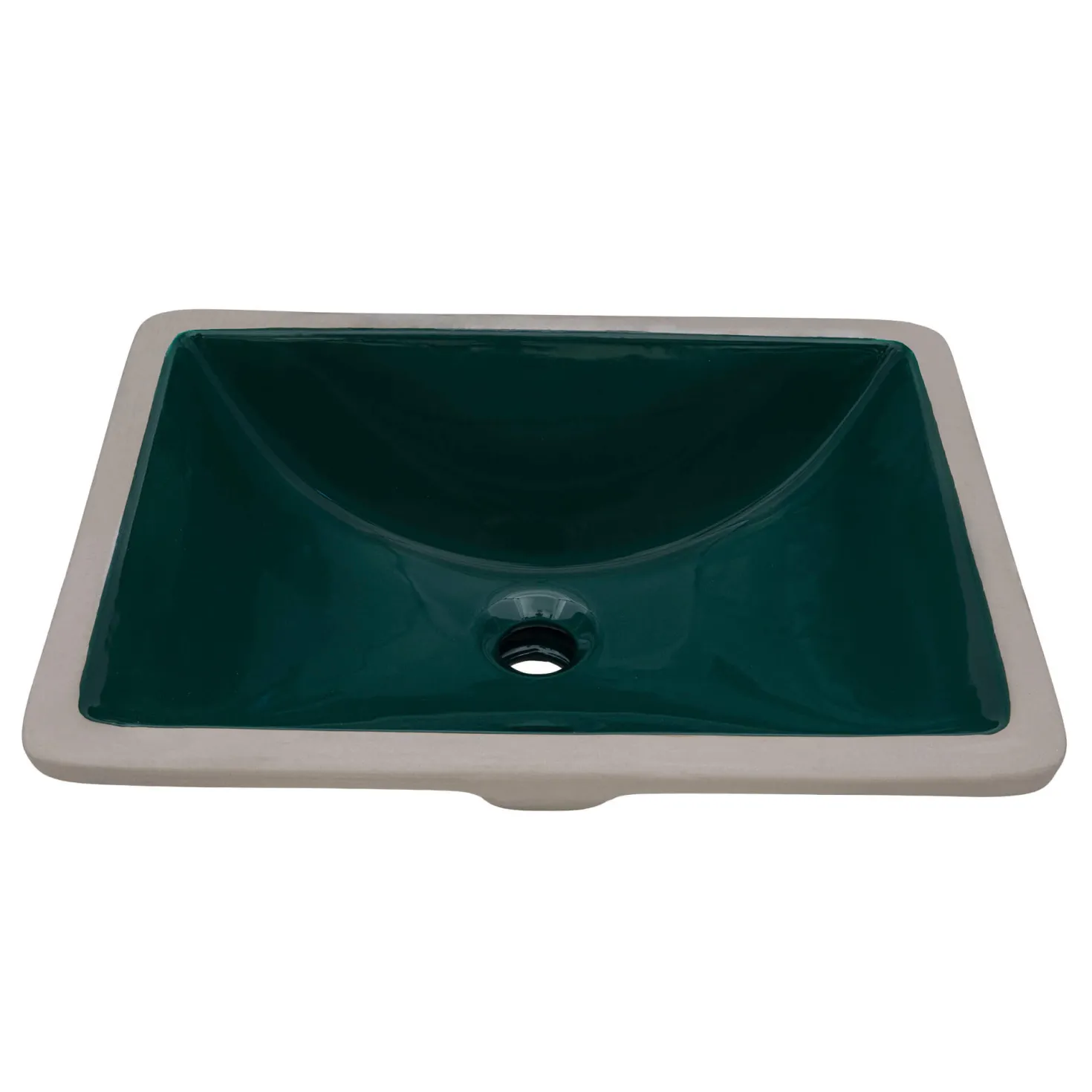 Ruvati 21" x 15" Emerald Green Rectangular Porcelain Ceramic Undermount Bathroom Sink