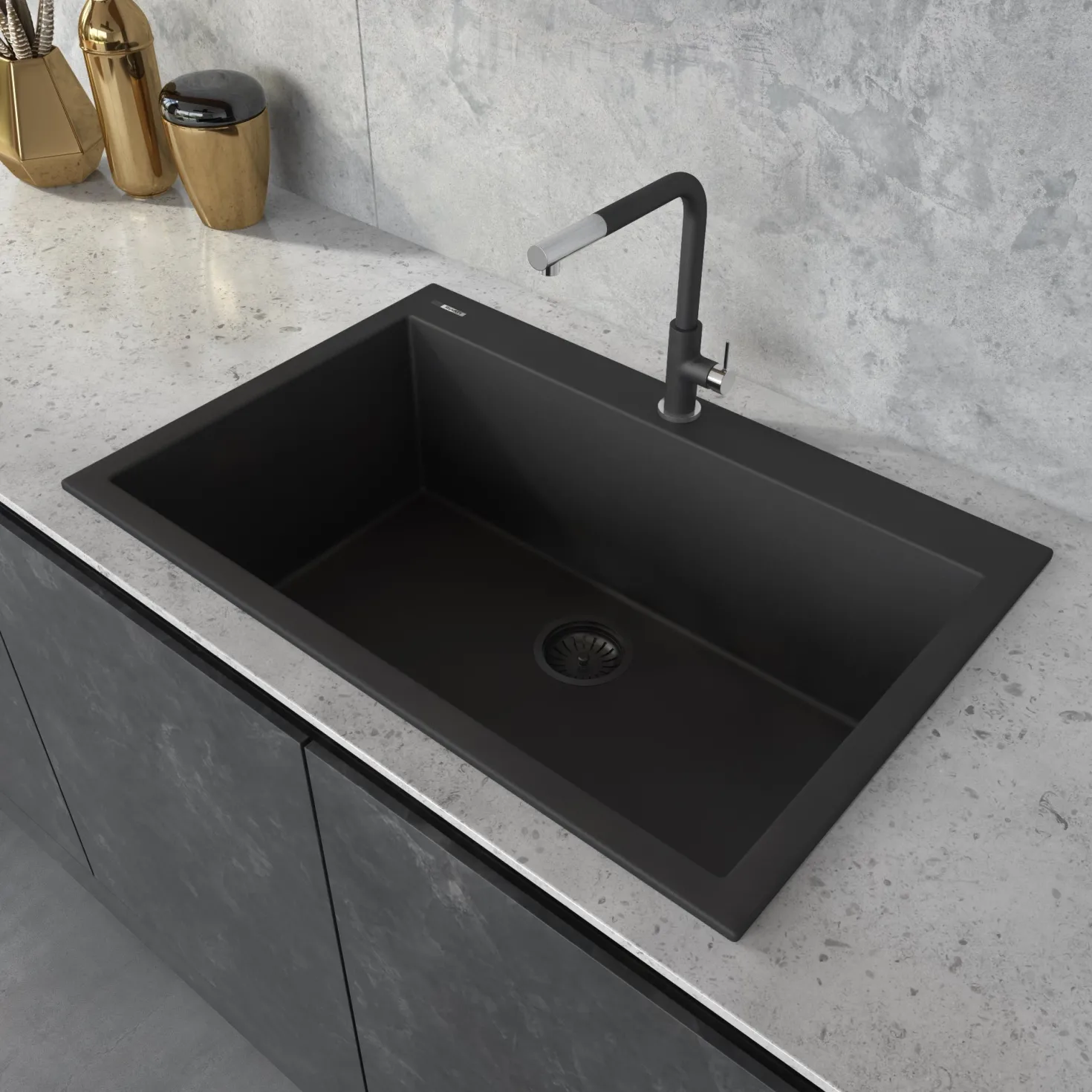 Ruvati 30 x 20" epiGranite Dual-Mount Granite Composite Single Bowl Kitchen Sink