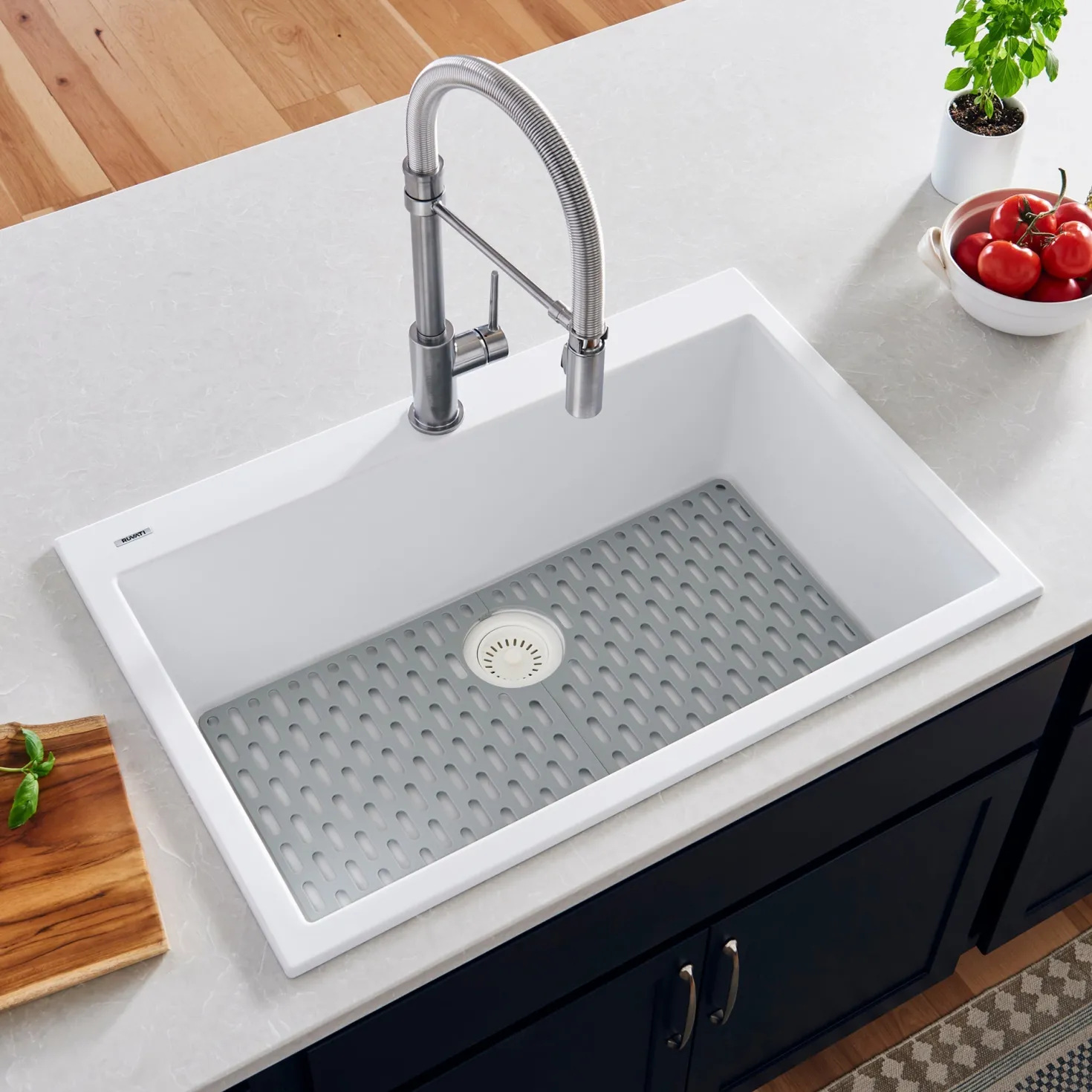 Ruvati 30 x 20" epiGranite Dual-Mount Granite Composite Single Bowl Kitchen Sink