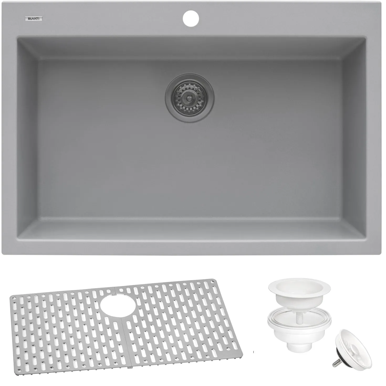 Ruvati 30 x 20" epiGranite Dual-Mount Granite Composite Single Bowl Kitchen Sink