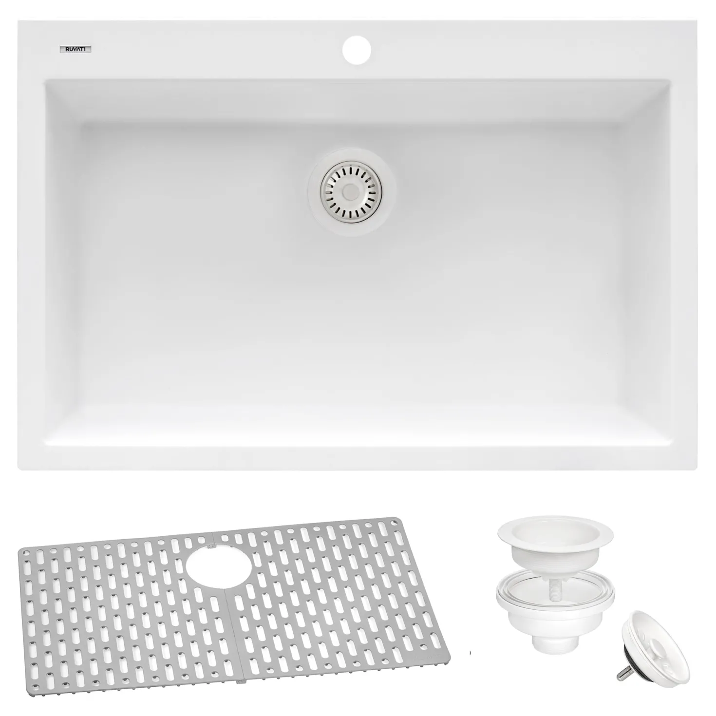 Ruvati 30 x 20" epiGranite Dual-Mount Granite Composite Single Bowl Kitchen Sink