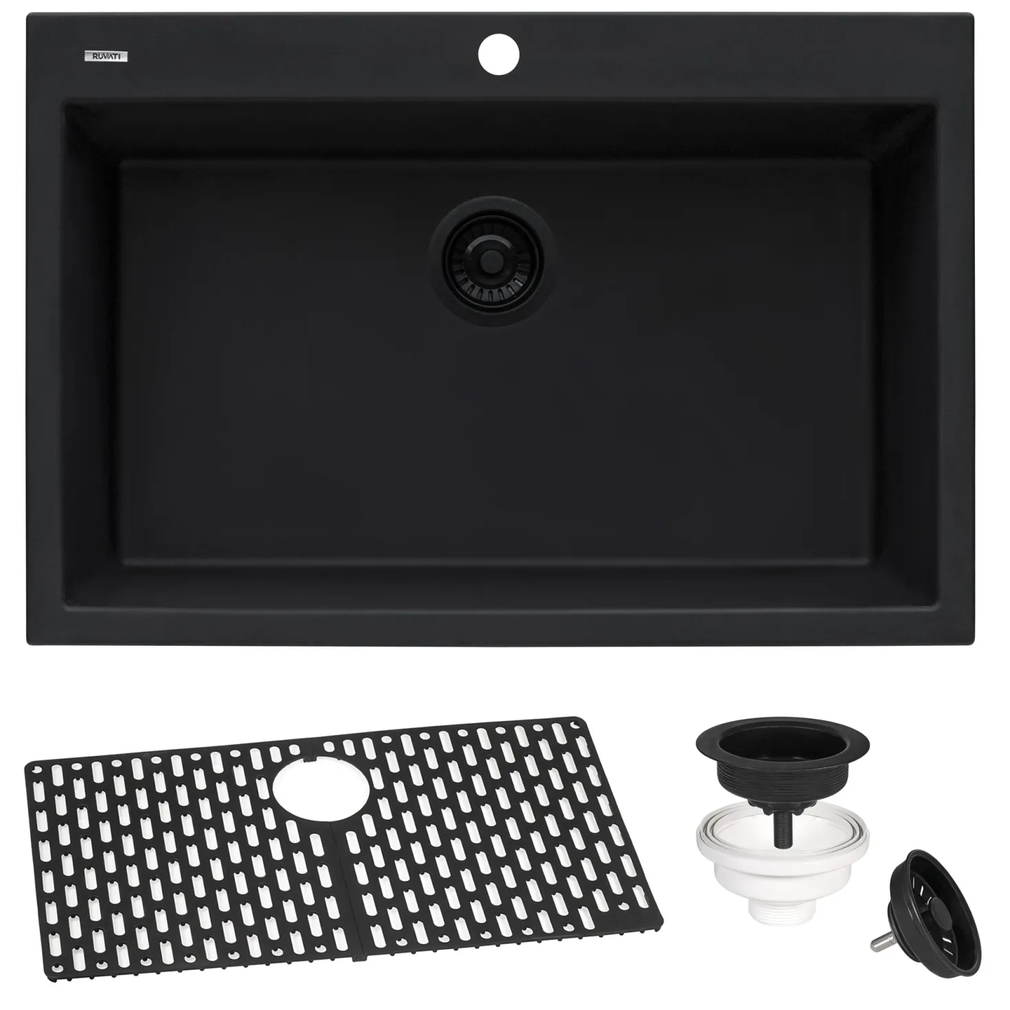Ruvati 30 x 20" epiGranite Dual-Mount Granite Composite Single Bowl Kitchen Sink