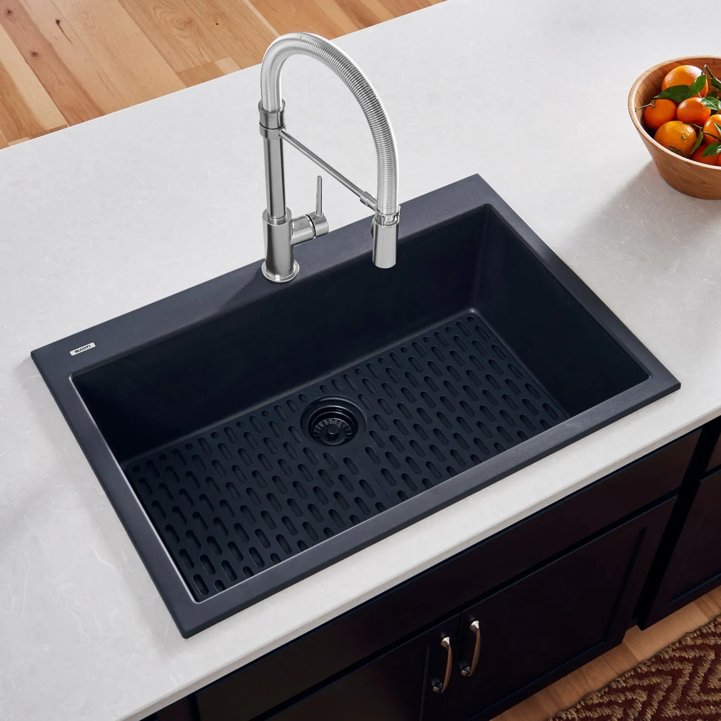 Ruvati 30 x 20" epiGranite Dual-Mount Granite Composite Single Bowl Kitchen Sink