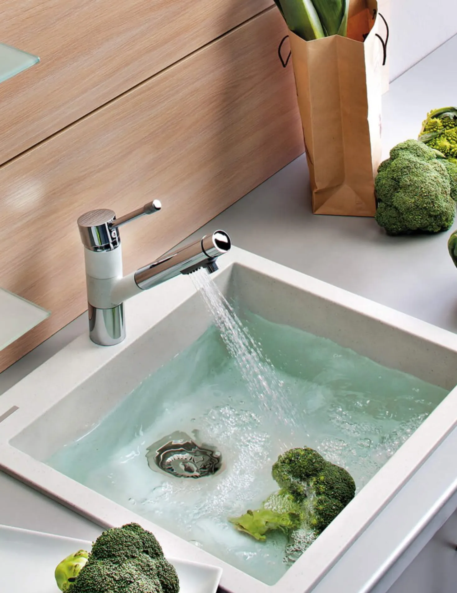 Ruvati 22 x 20" epiGranite Dual-Mount Granite Composite Single Bowl Kitchen Sink