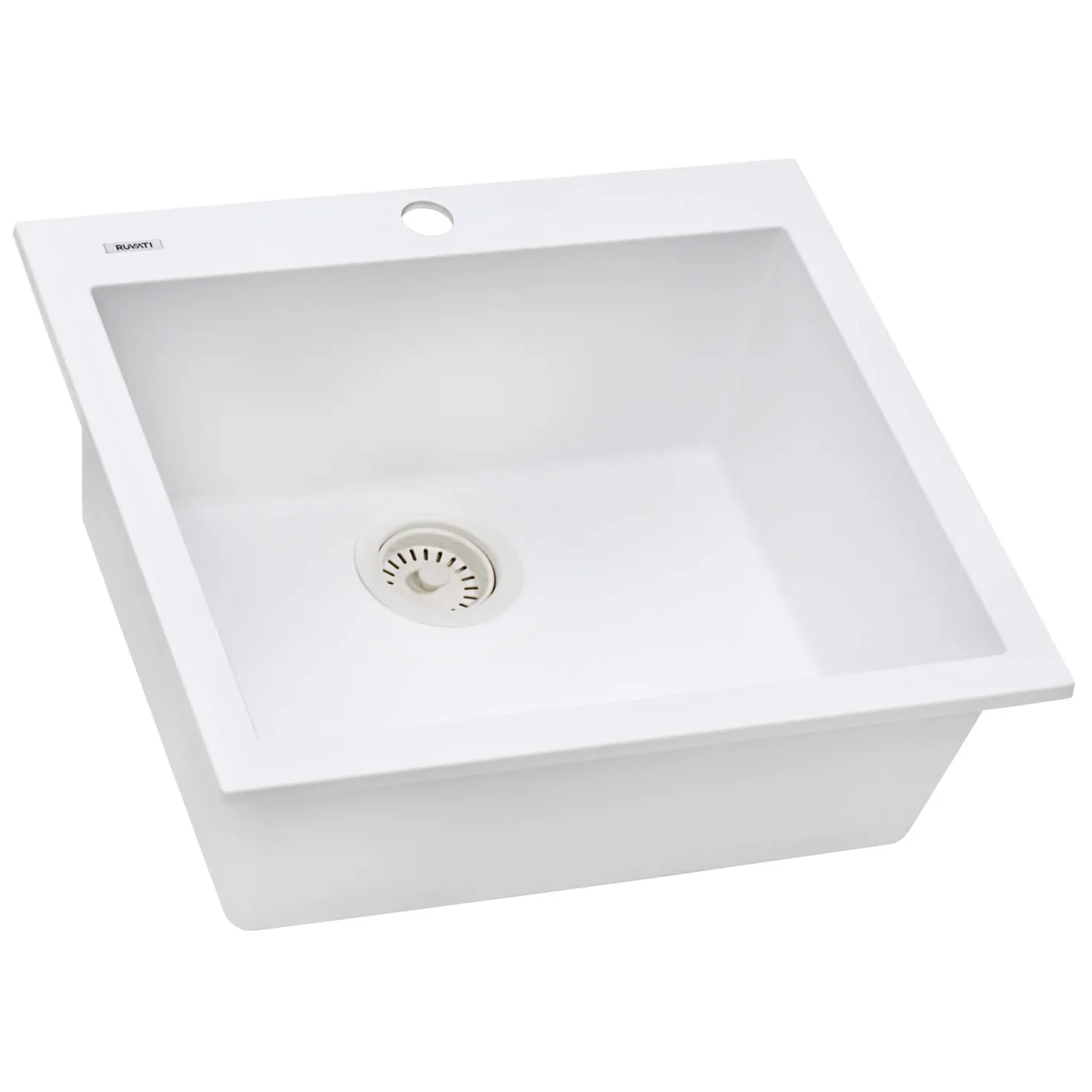 Ruvati 22 x 20" epiGranite Dual-Mount Granite Composite Single Bowl Kitchen Sink