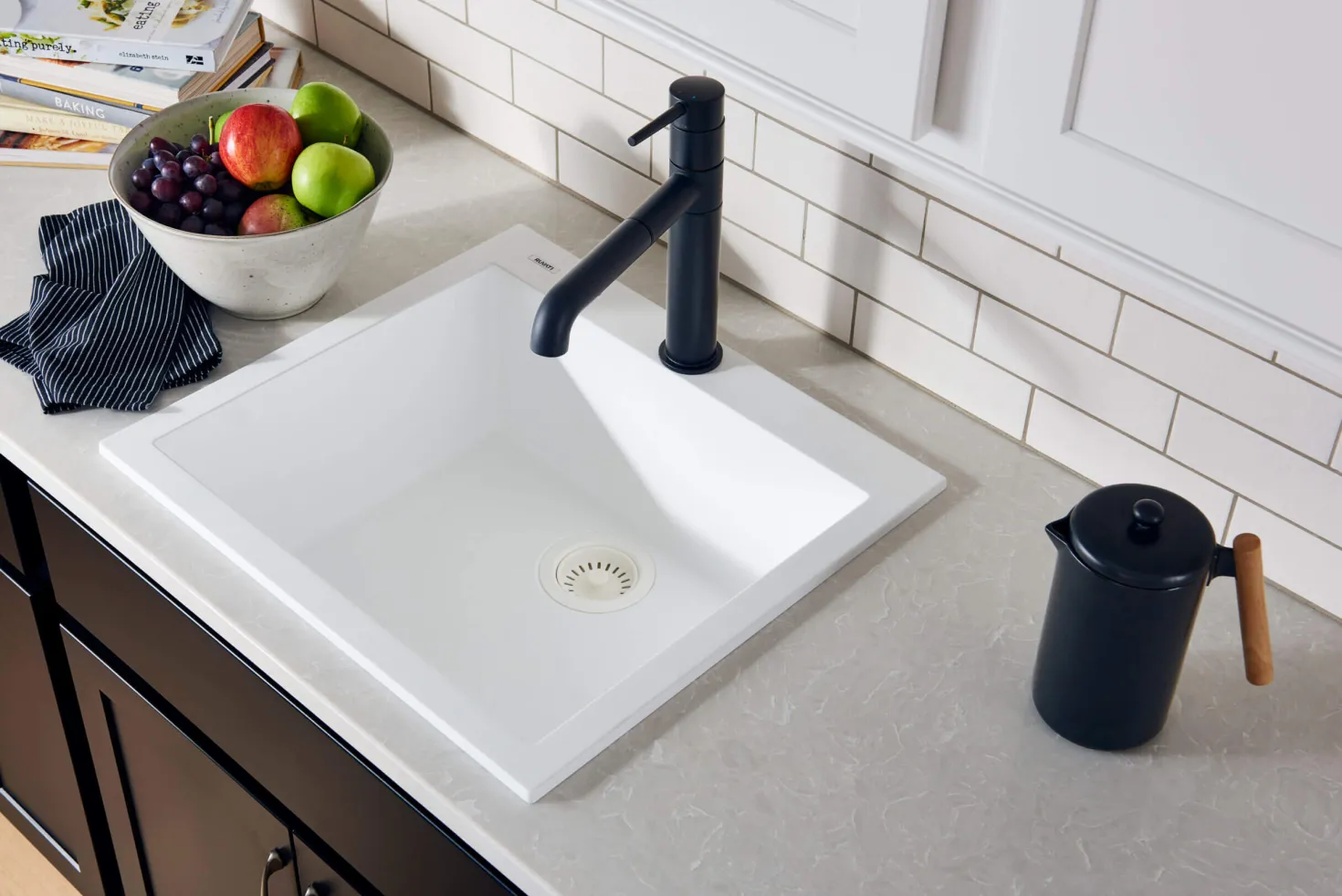 Ruvati 22 x 20" epiGranite Dual-Mount Granite Composite Single Bowl Kitchen Sink