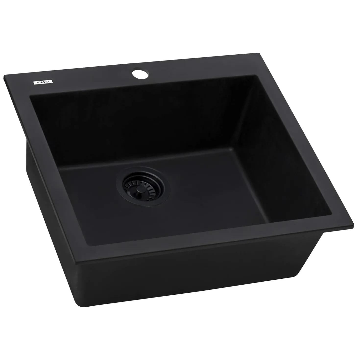 Ruvati 22 x 20" epiGranite Dual-Mount Granite Composite Single Bowl Kitchen Sink