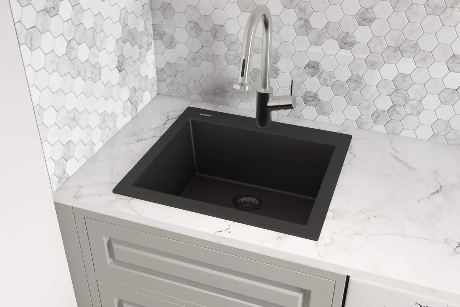 Ruvati 22 x 20" epiGranite Dual-Mount Granite Composite Single Bowl Kitchen Sink