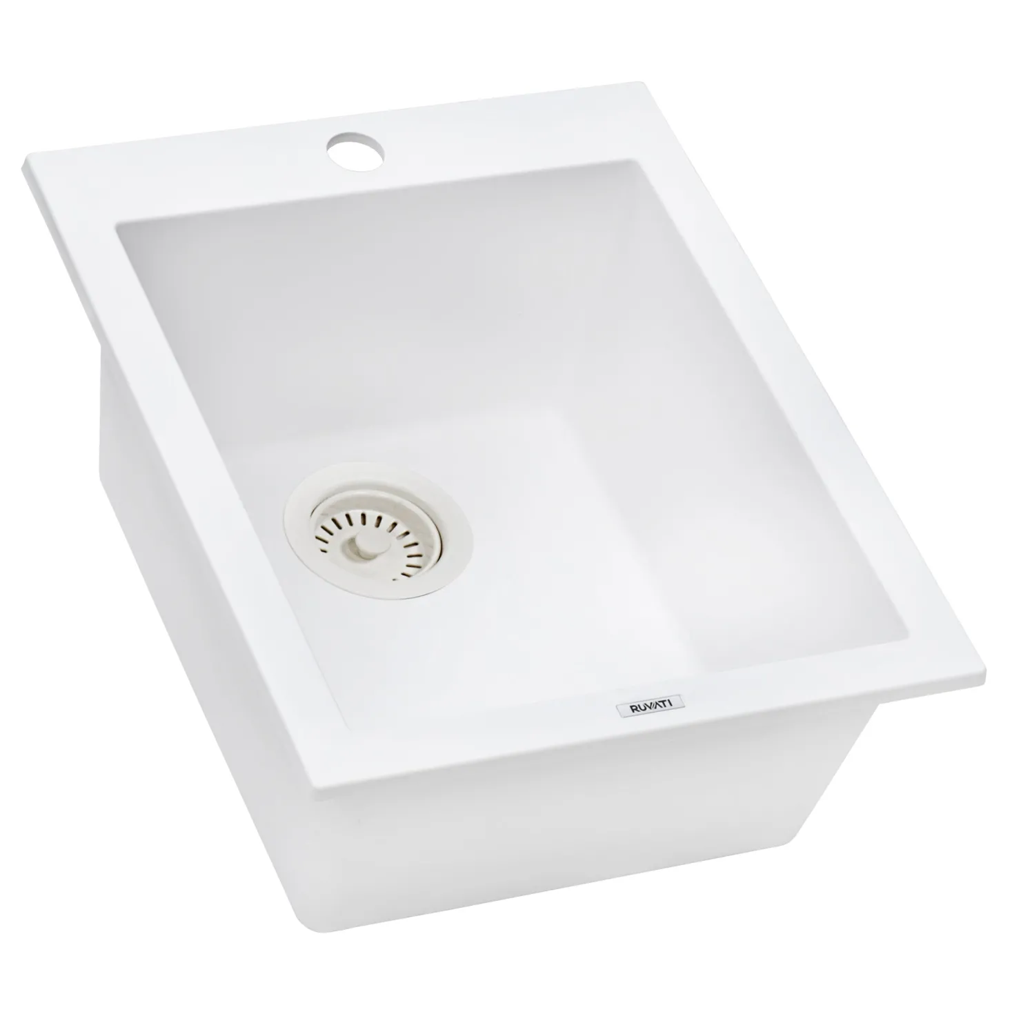 Ruvati 16 x 20" epiGranite Dual-Mount Granite Composite Single Bowl Kitchen Sink