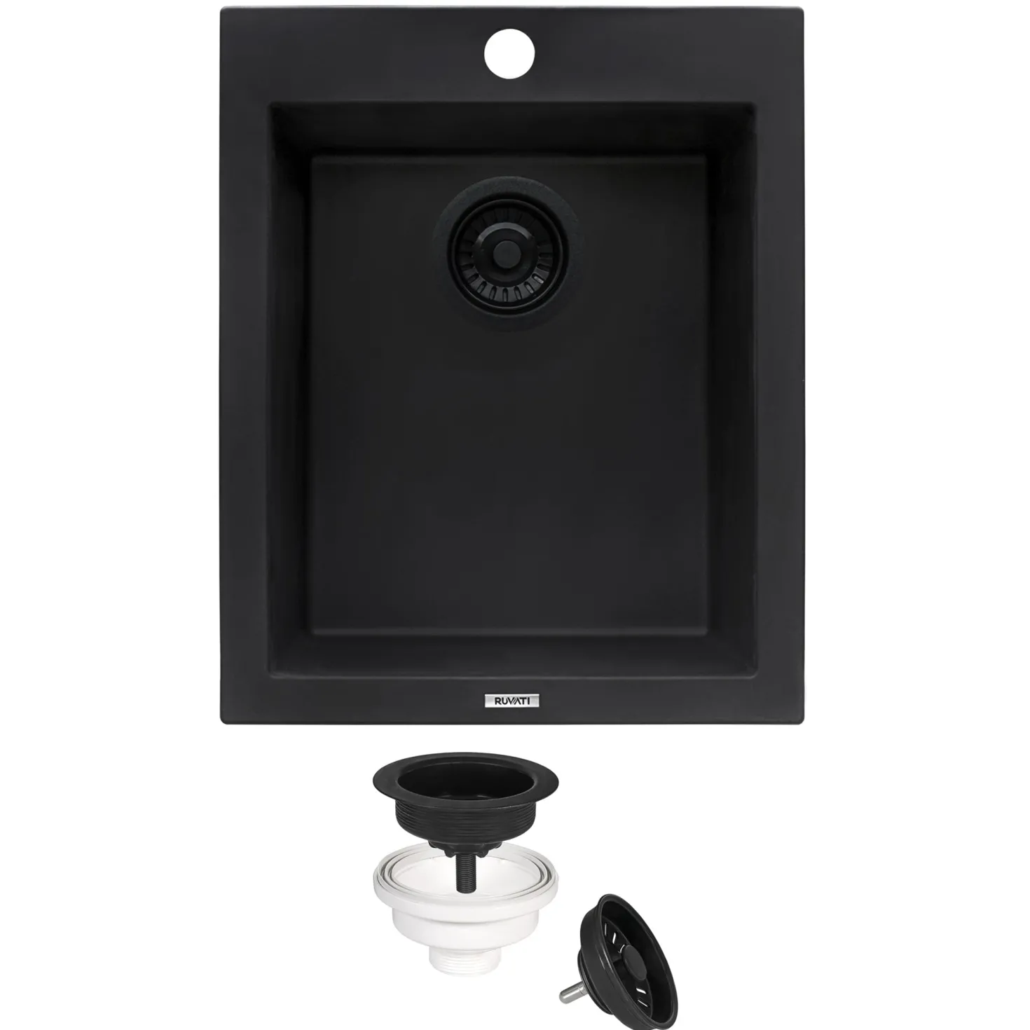 Ruvati 16 x 20" epiGranite Dual-Mount Granite Composite Single Bowl Kitchen Sink