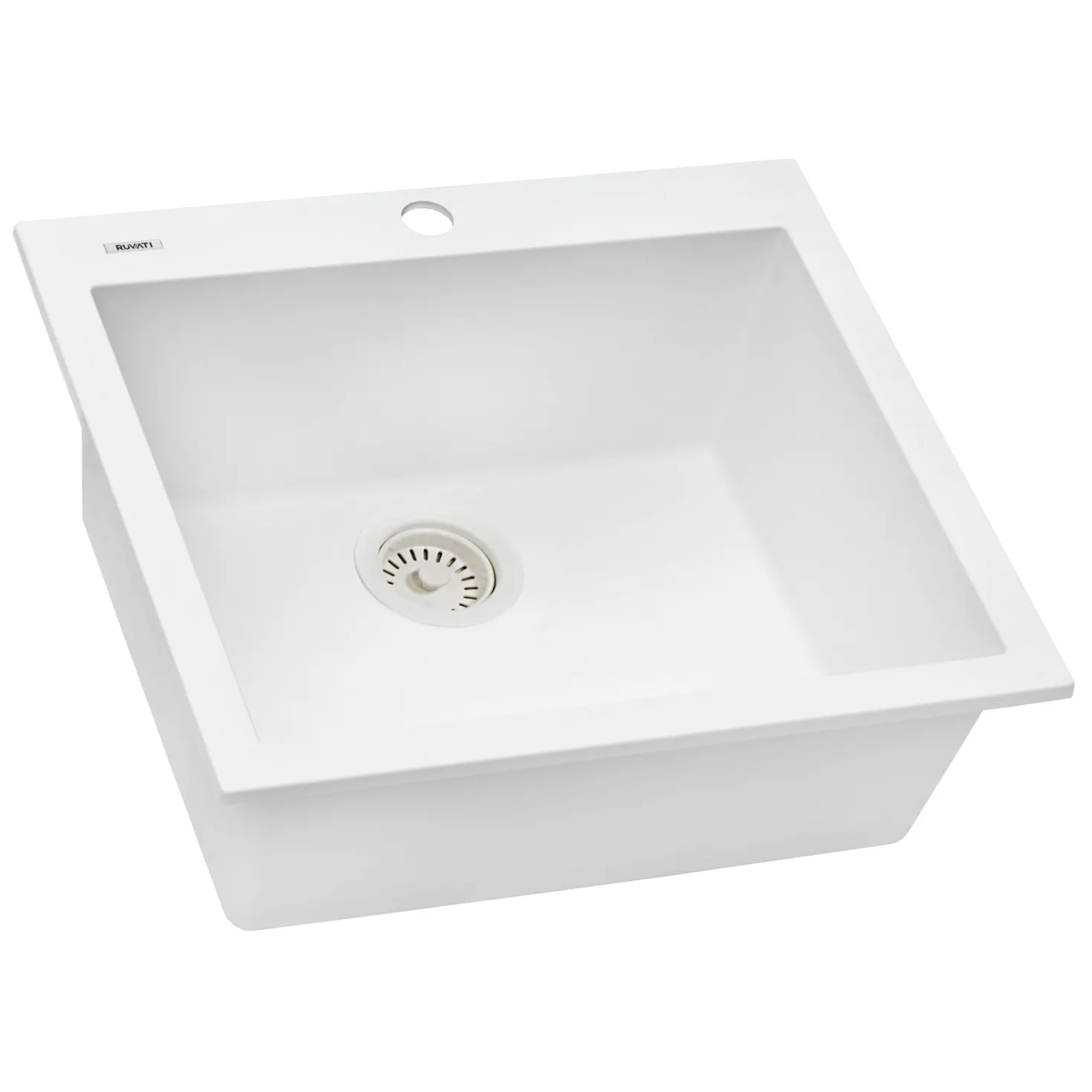 Ruvati 23 x 20" epiGranite Dual-Mount Granite Composite Single Bowl Kitchen Sink