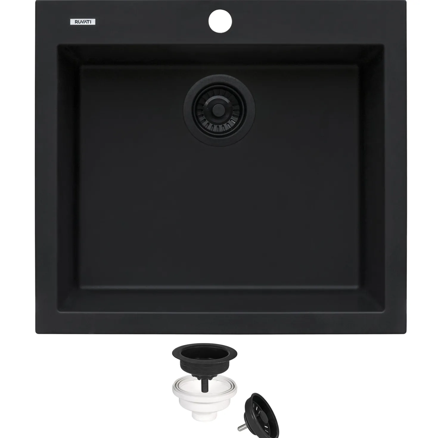 Ruvati 23 x 20" epiGranite Dual-Mount Granite Composite Single Bowl Kitchen Sink
