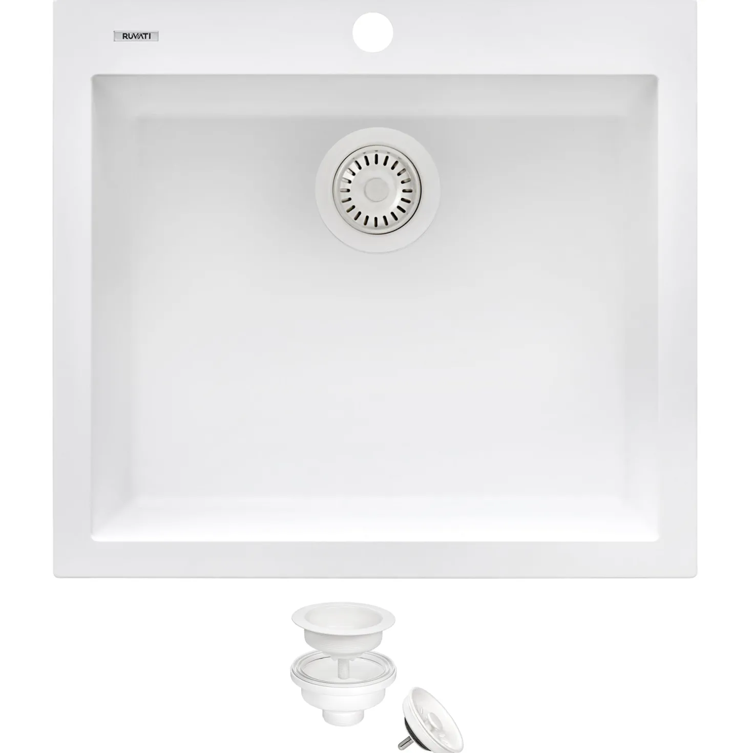 Ruvati 23 x 20" epiGranite Dual-Mount Granite Composite Single Bowl Kitchen Sink