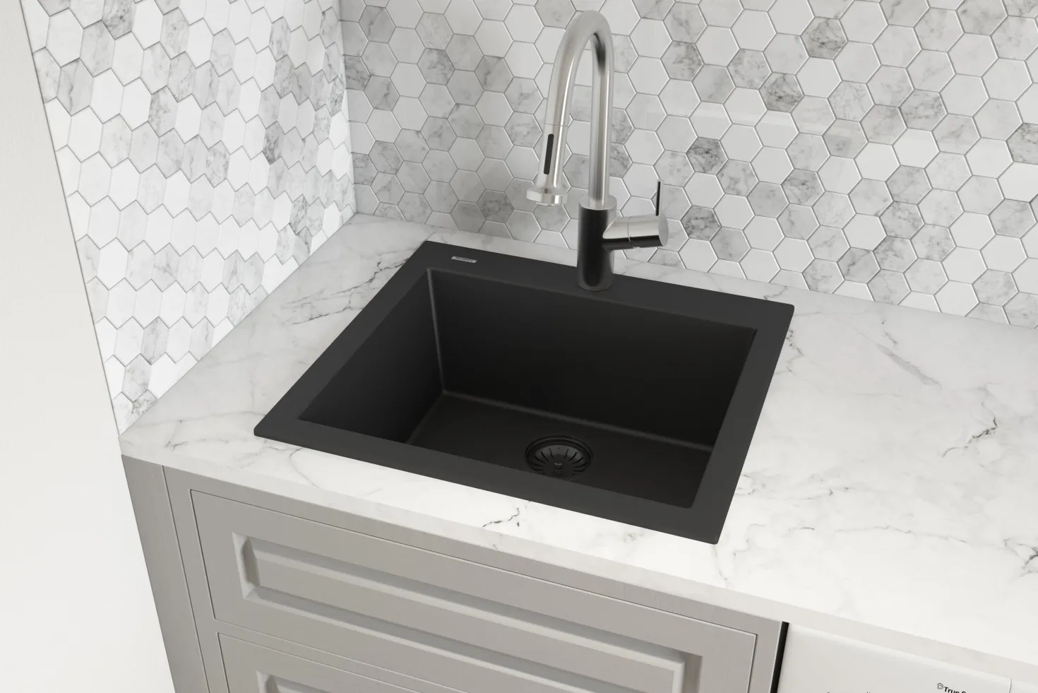 Ruvati 23 x 20" epiGranite Dual-Mount Granite Composite Single Bowl Kitchen Sink