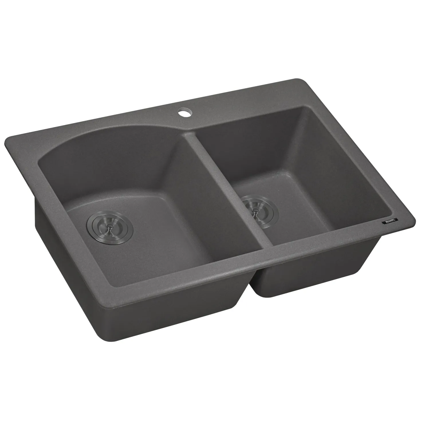 Ruvati 33 x 22" epiGranite Dual-Mount Double Bowl Granite Composite Kitchen Sink