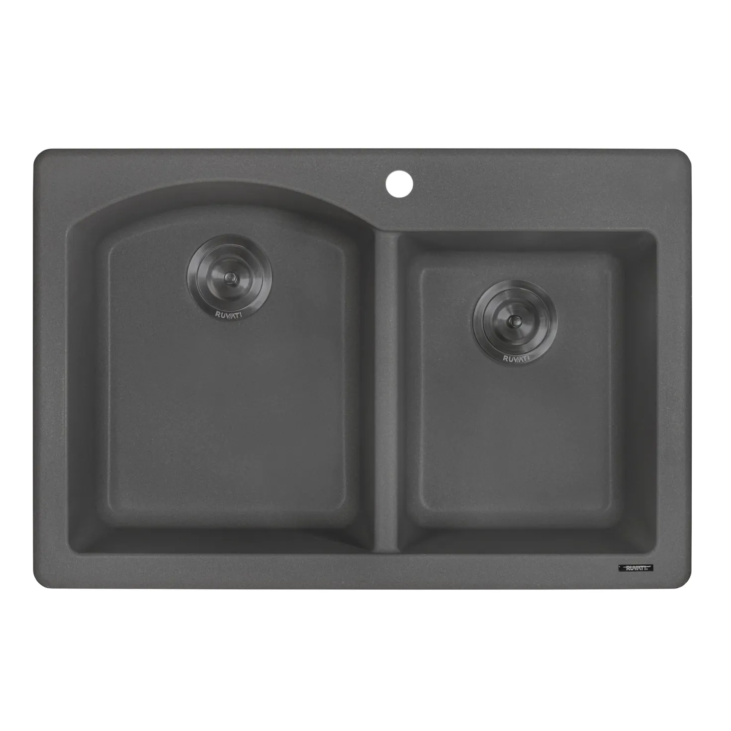 Ruvati 33 x 22" epiGranite Dual-Mount Double Bowl Granite Composite Kitchen Sink