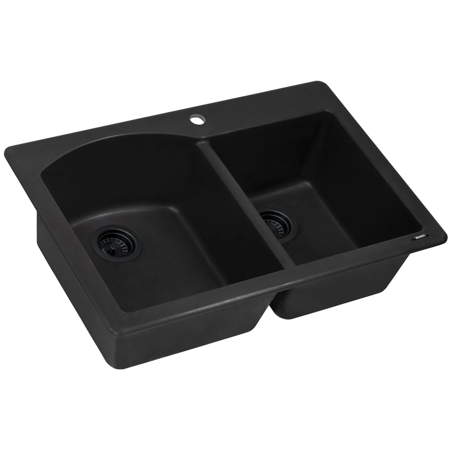 Ruvati 33 x 22" epiGranite Dual-Mount Double Bowl Granite Composite Kitchen Sink