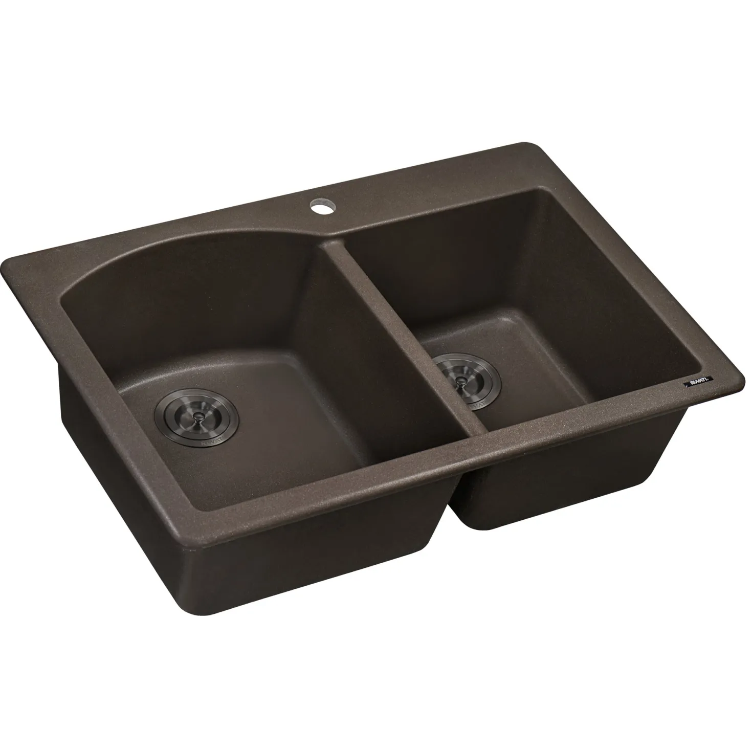 Ruvati 33 x 22" epiGranite Dual-Mount Double Bowl Granite Composite Kitchen Sink