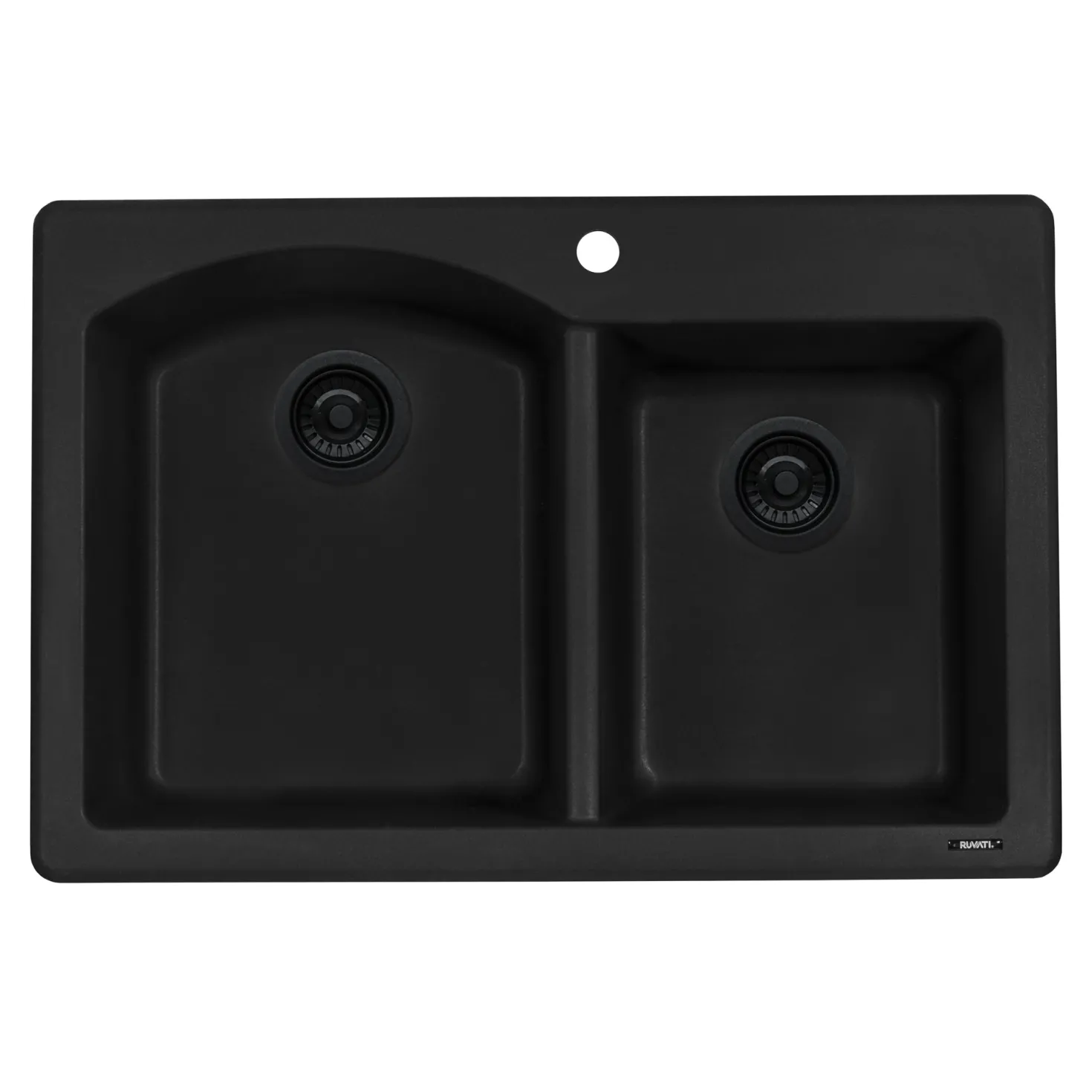 Ruvati 33 x 22" epiGranite Dual-Mount Double Bowl Granite Composite Kitchen Sink
