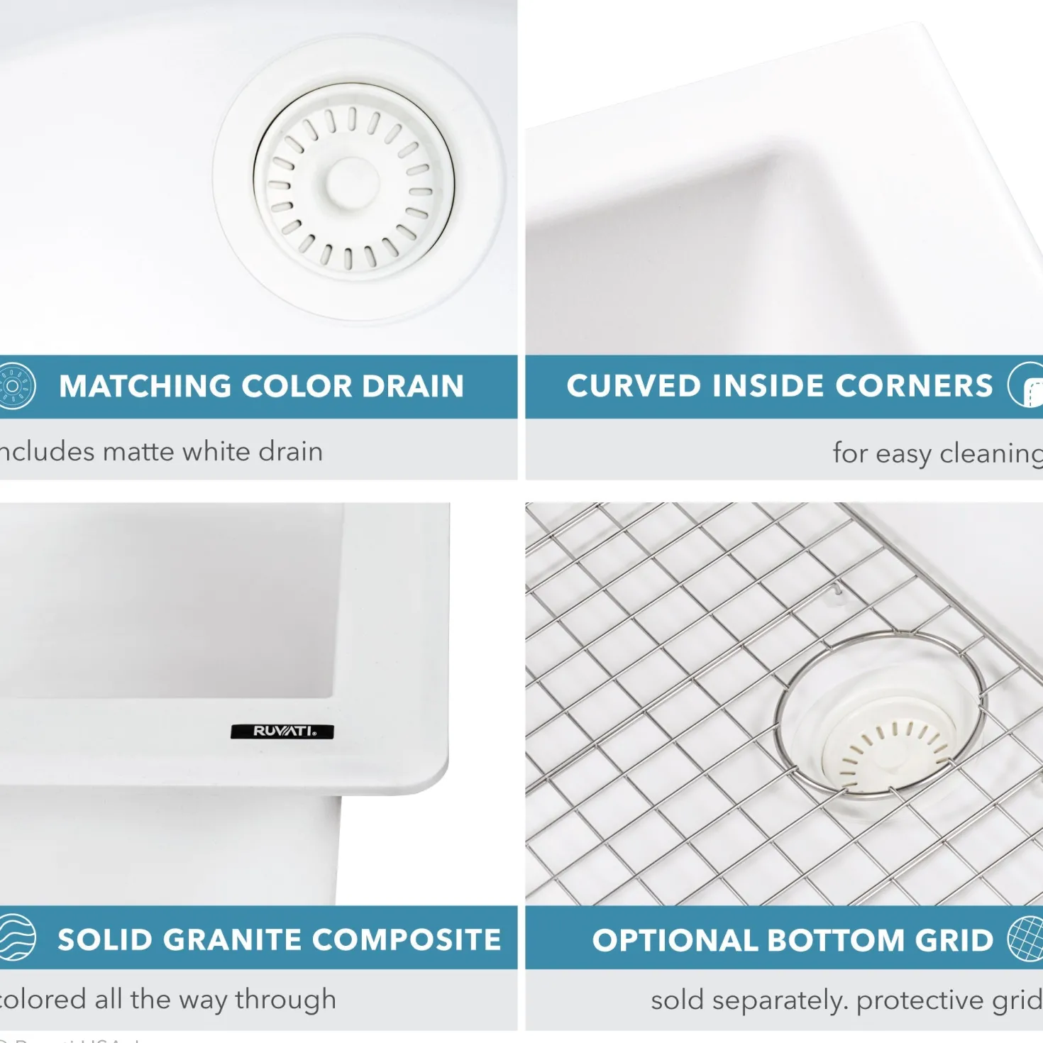 Ruvati 33 x 22" epiGranite Dual-Mount Double Bowl Granite Composite Kitchen Sink