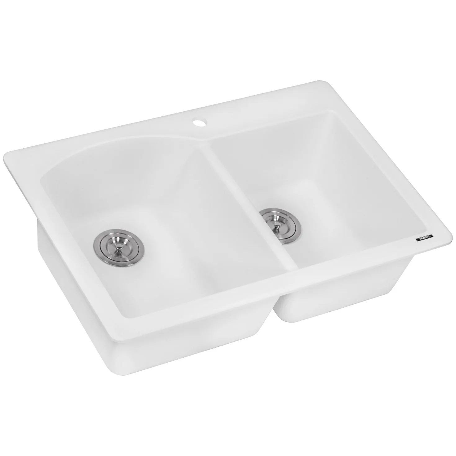Ruvati 33 x 22" epiGranite Dual-Mount Double Bowl Granite Composite Kitchen Sink