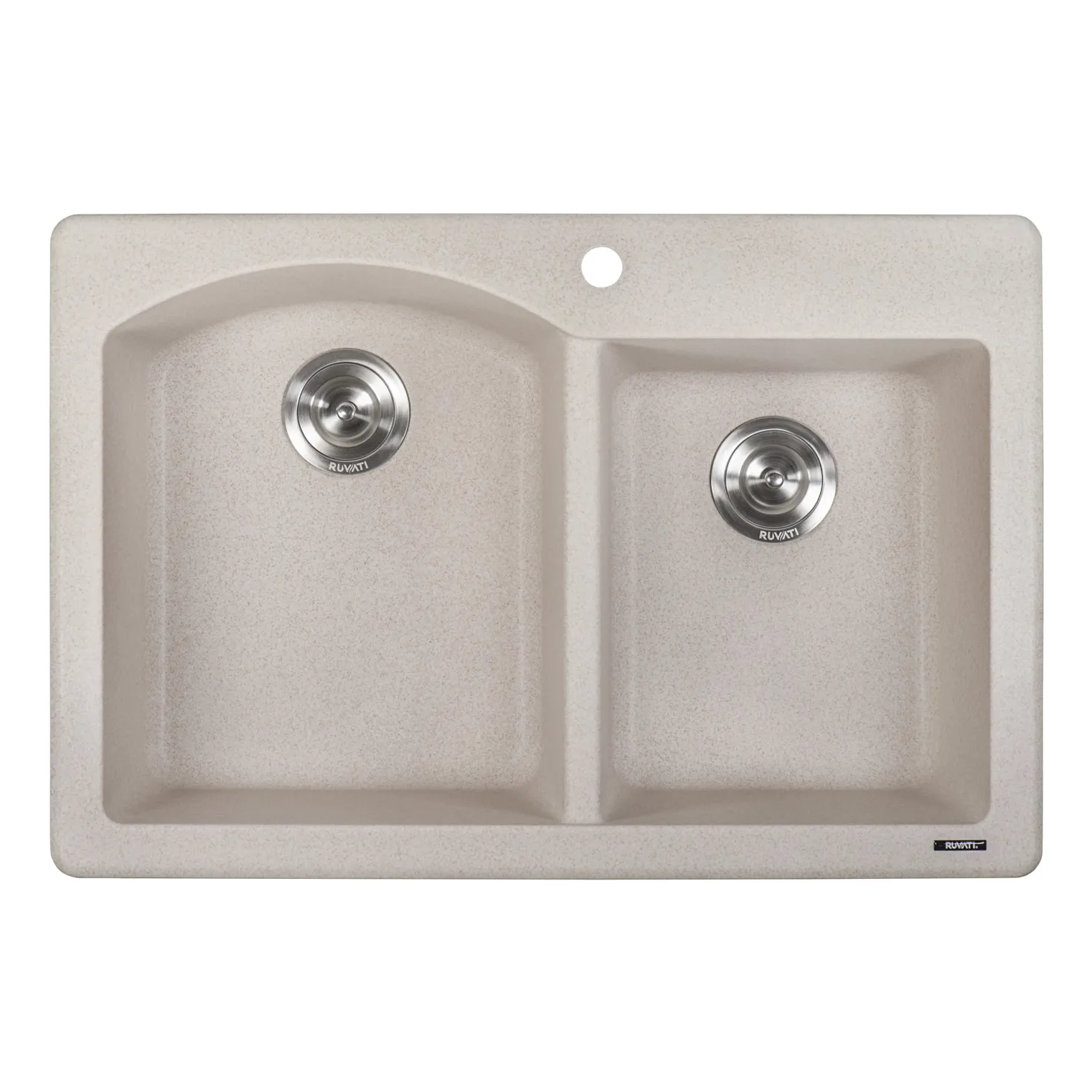Ruvati 33 x 22" epiGranite Dual-Mount Double Bowl Granite Composite Kitchen Sink