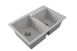 Ruvati 33 x 22" epiGranite Dual-Mount Granite Composite Double Bowl Kitchen Sink