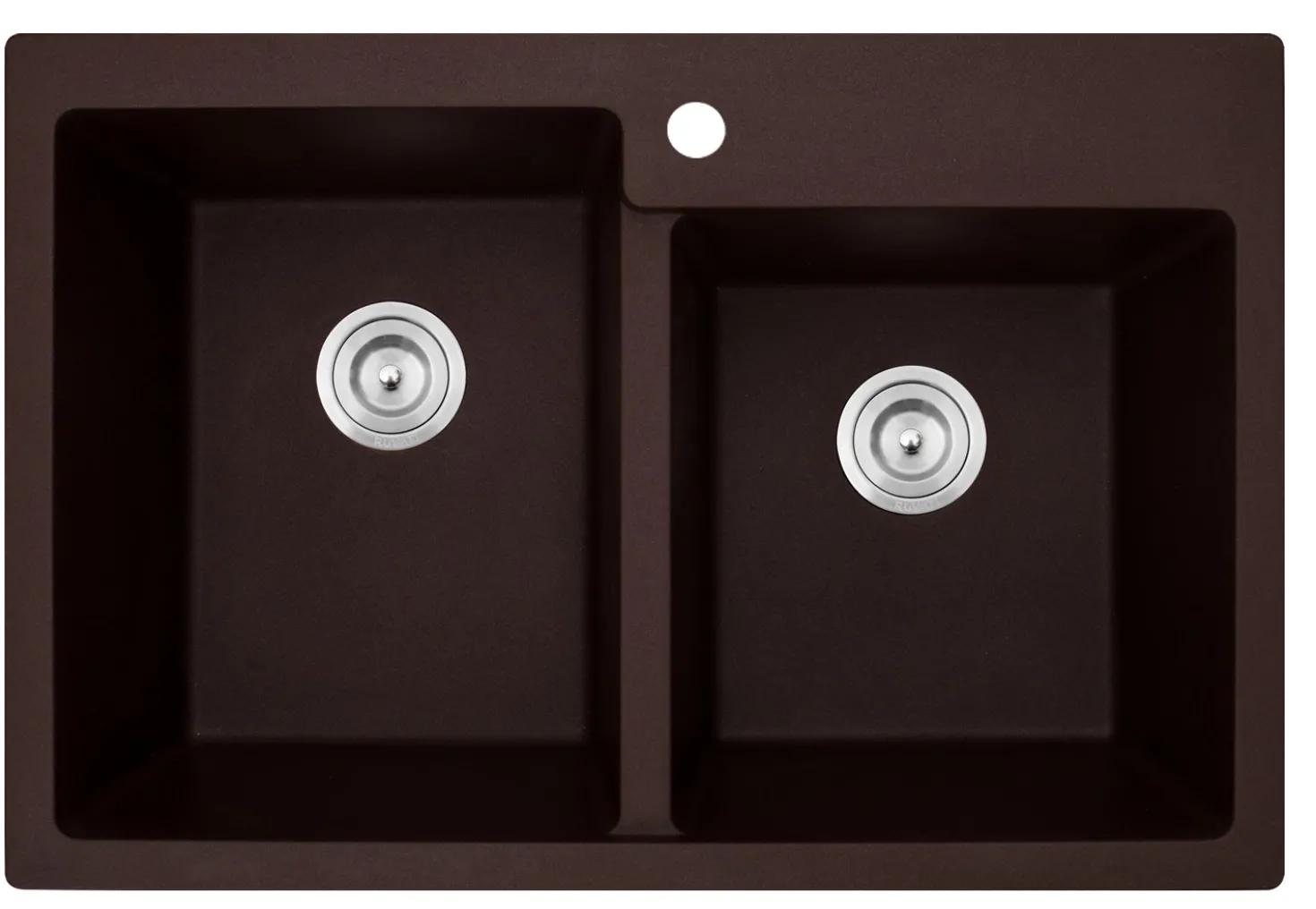 Ruvati 33 x 22" epiGranite Dual-Mount Granite Composite Double Bowl Kitchen Sink
