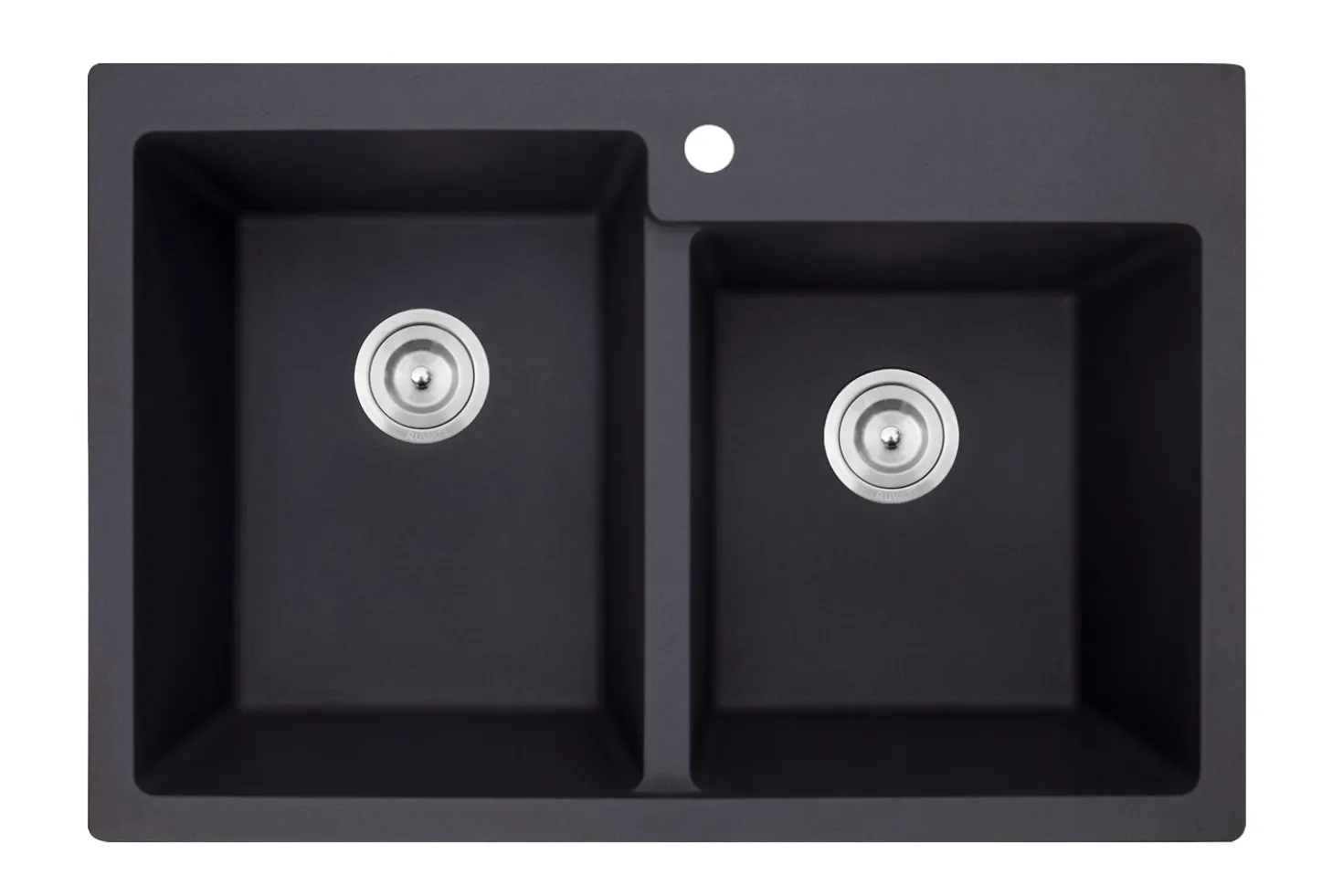 Ruvati 33 x 22" epiGranite Dual-Mount Granite Composite Double Bowl Kitchen Sink