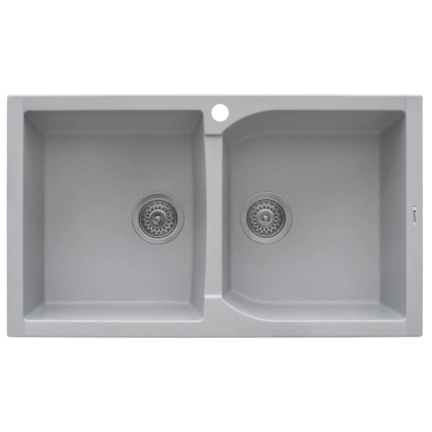 Ruvati 34 x 20" epiGranite Dual-Mount Granite Composite Double Bowl Kitchen Sink