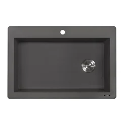 Ruvati 33 x 22" epiGranite Top Mount Granite Composite Single Bowl Kitchen Sink