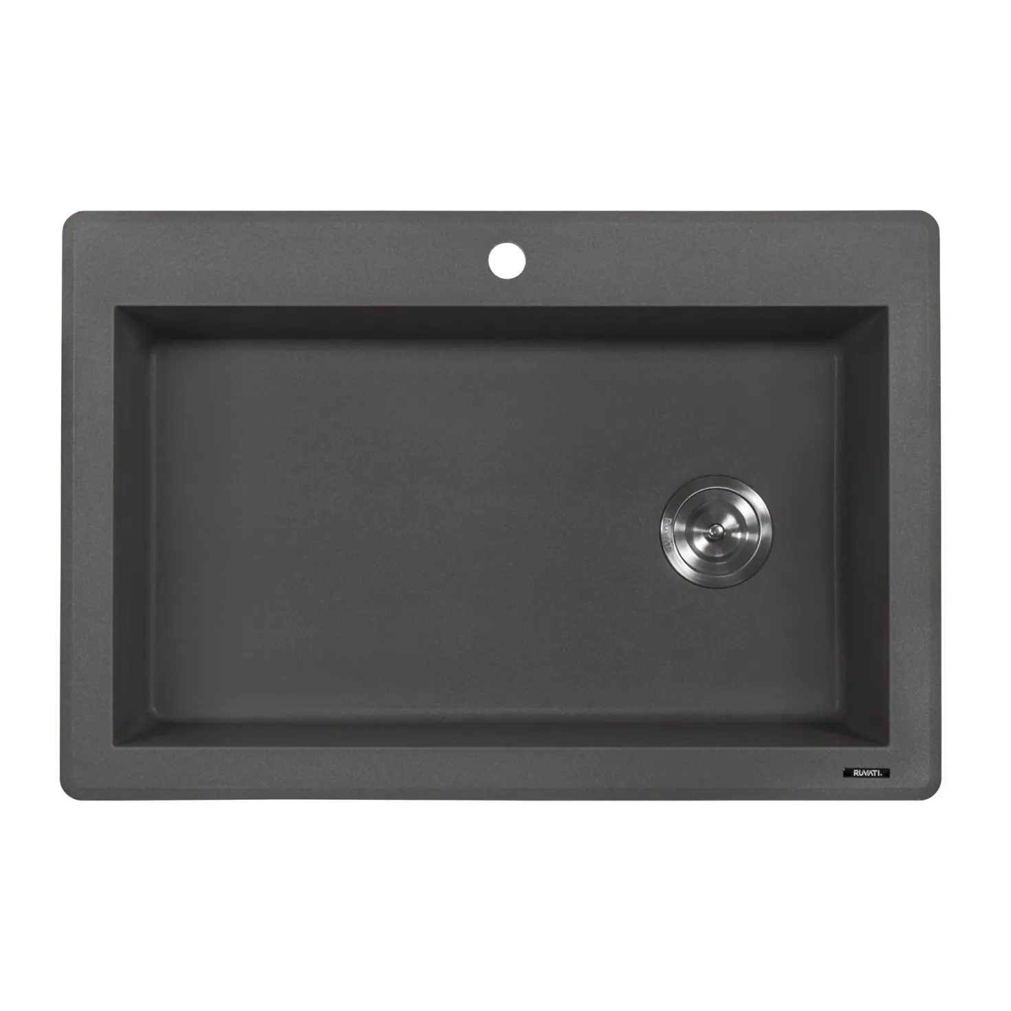 Ruvati 33 x 22" epiGranite Top Mount Granite Composite Single Bowl Kitchen Sink