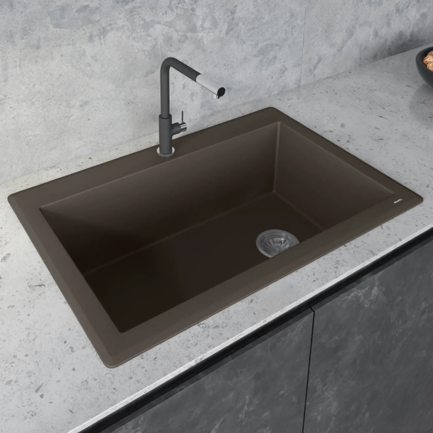 Ruvati 33 x 22" epiGranite Top Mount Granite Composite Single Bowl Kitchen Sink