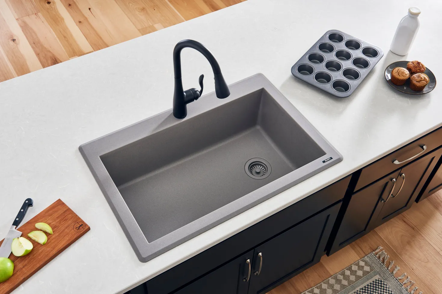 Ruvati 33 x 22" epiGranite Top Mount Granite Composite Single Bowl Kitchen Sink