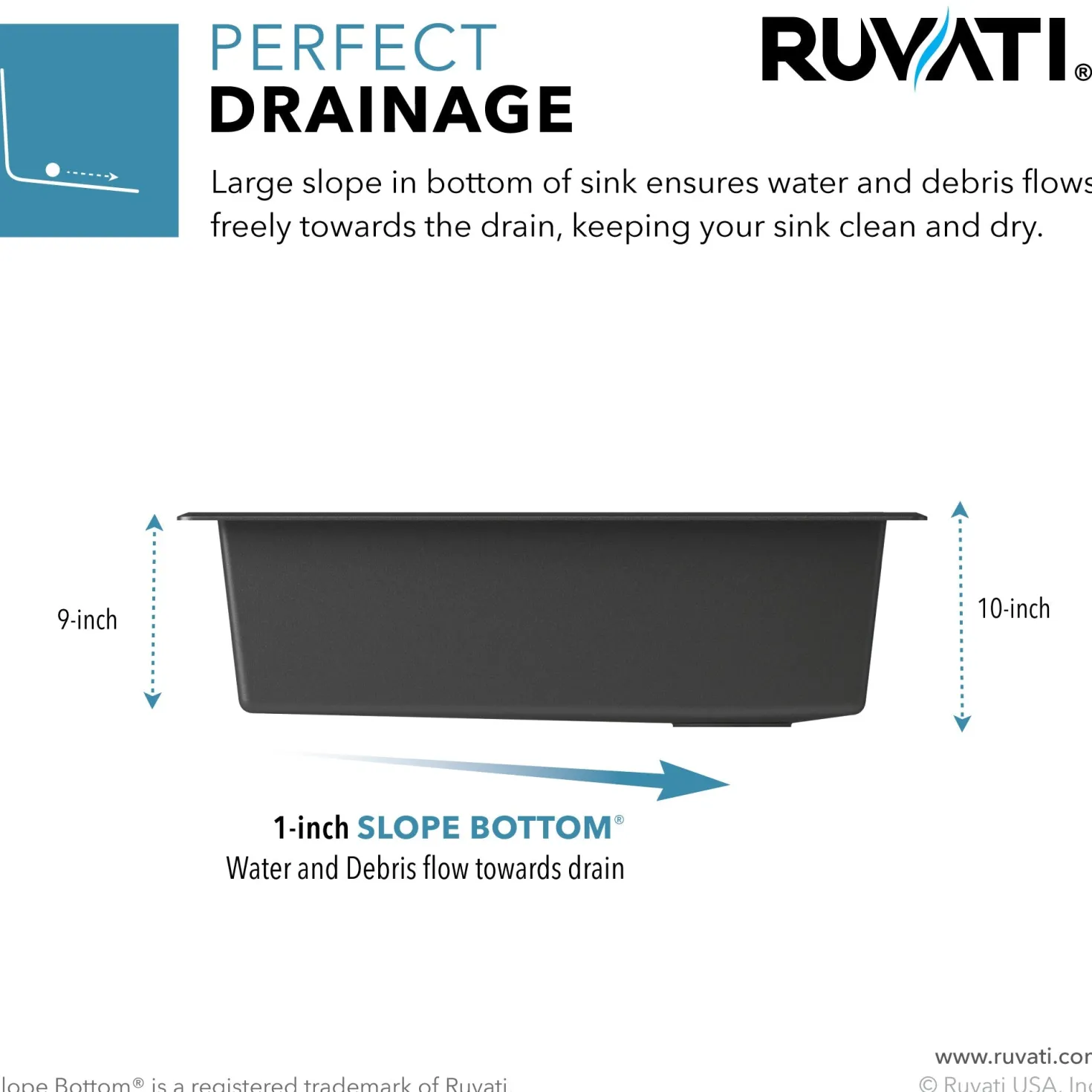 Ruvati 33 x 22" epiGranite Top Mount Granite Composite Single Bowl Kitchen Sink