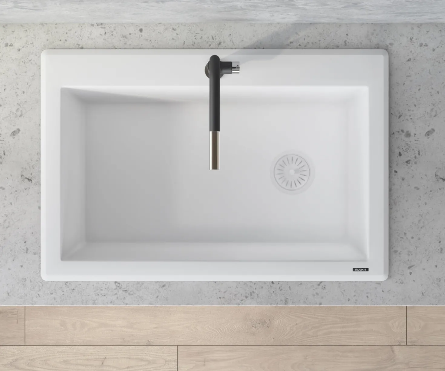 Ruvati 33 x 22" epiGranite Top Mount Granite Composite Single Bowl Kitchen Sink